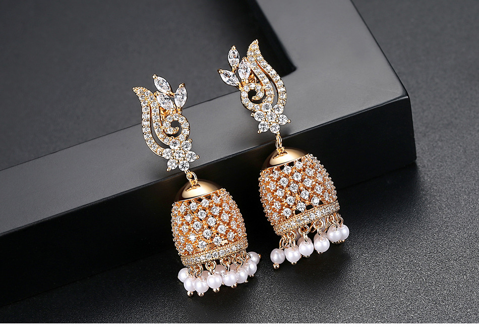 Fashion Charm Women Jewelry 925 Sterling Silver Princess Cut Sweet Cute CZ Diamond Ins Popular Pearl Earring Gift