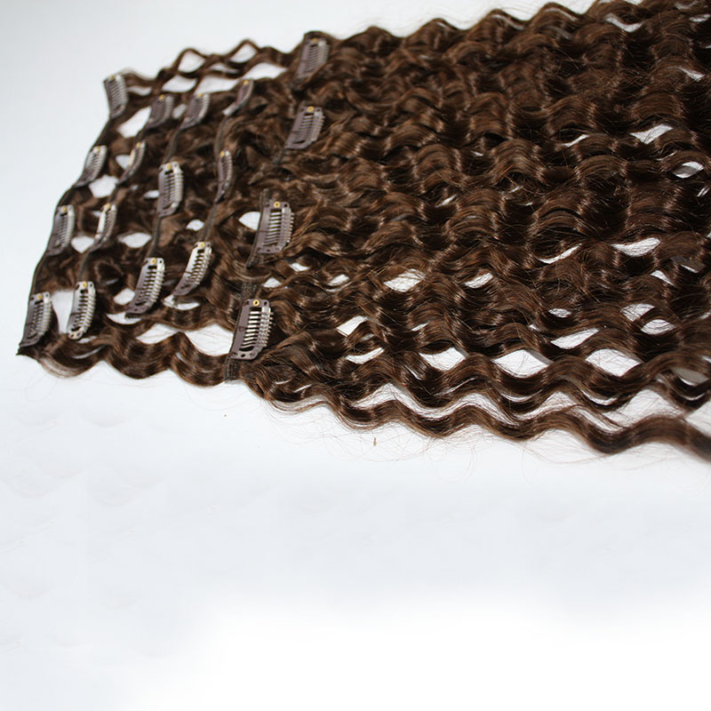 Body wave Clip In Human Hair Extensions Brazilian Natural Black Color Remy Hair 120G 8 Pieces/set Clips Ins free express