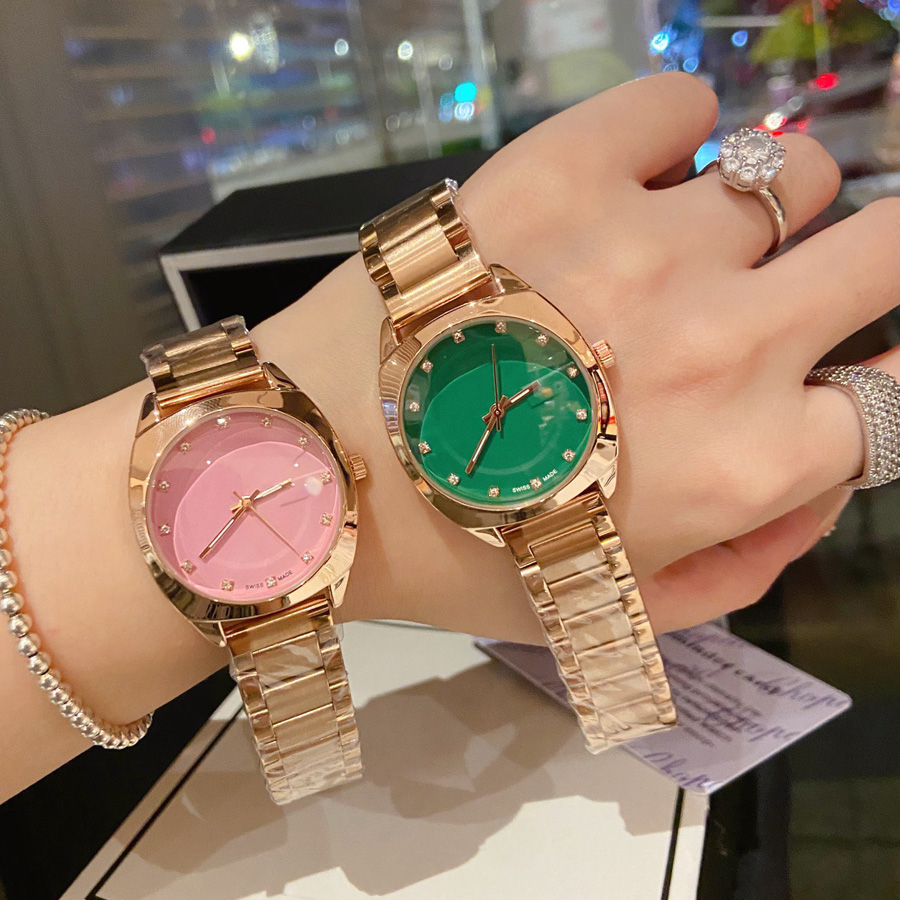 Full Brand Wrist Watches Women Ladies Girl Crystal Style Luxury Metal Steel Band Quartz Clock G133