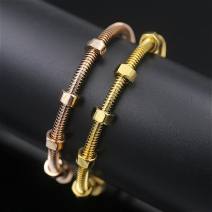 Classic Stainless Steel Love Bangle With Six Screws Designer Couples Bracelet Fashion Jewelry