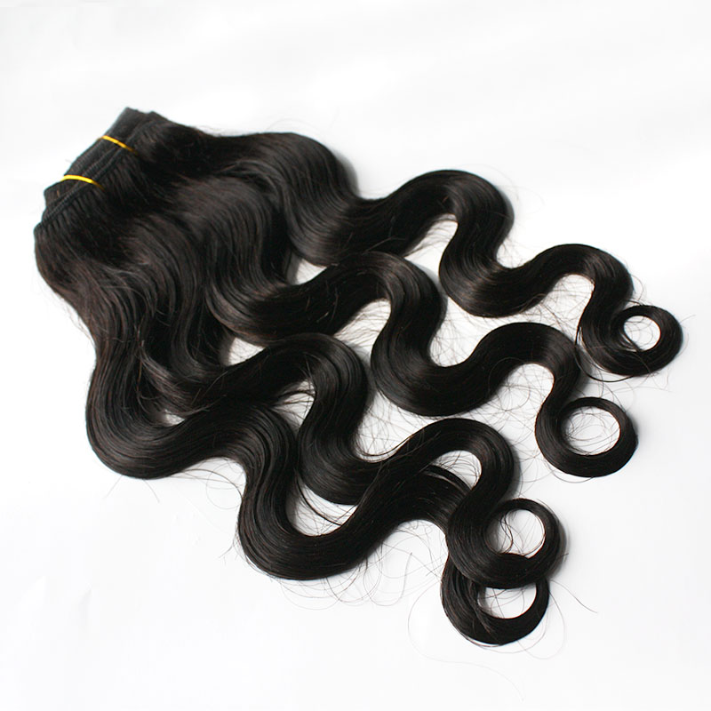 Body wave Clip In Human Hair Extensions Brazilian Natural Black Color Remy Hair 120G 8 Pieces/set Clips Ins free express