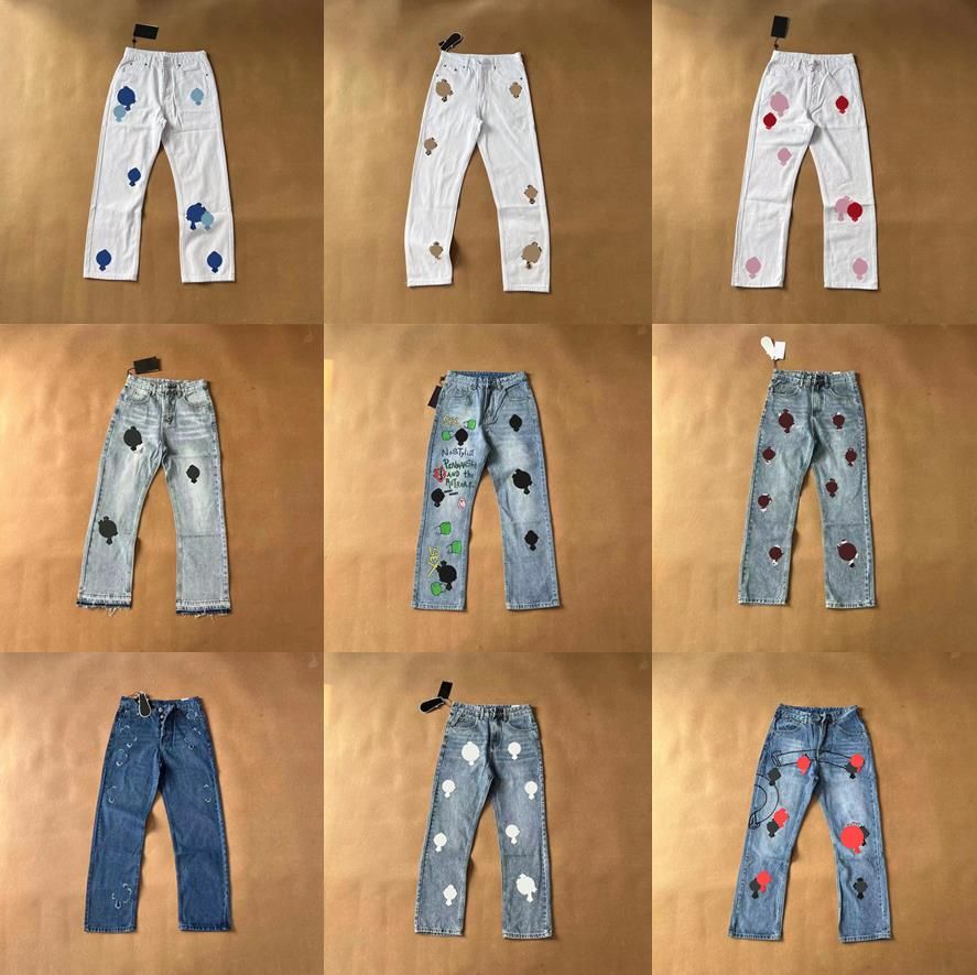 Designer Mens Jeans Jeans Hip Hop High Street Fashion Brand Cycling cross straight jean Pants