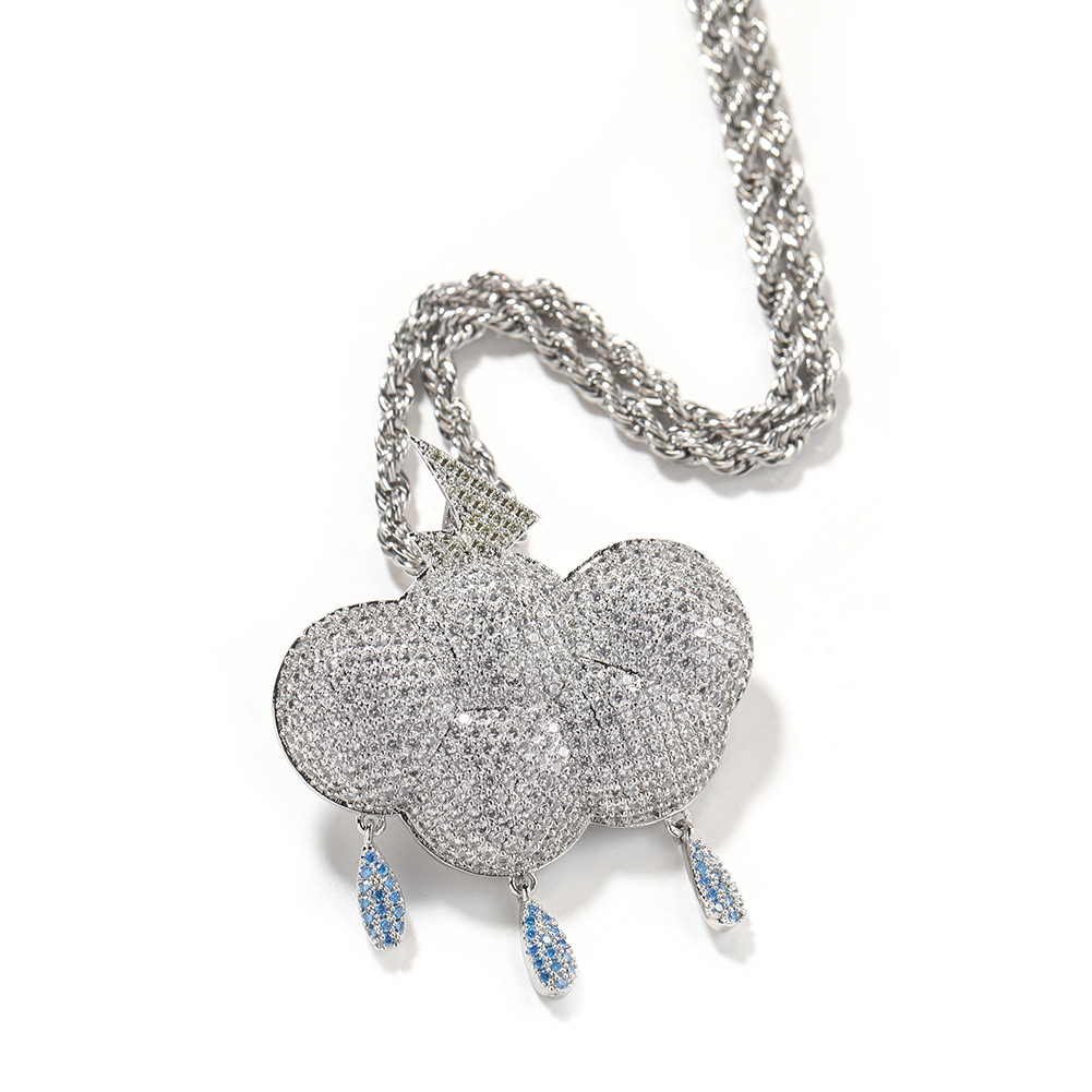 Hip Hop Waterdrop Cloud Lightning Pendant Necklace Full Bling Zircon Real White Gold Plated Jewelry
Hip Hop Waterdrop Cloud Lightning Pendant Necklace Full Bling Zircon Real White Gold Plated Jewelry