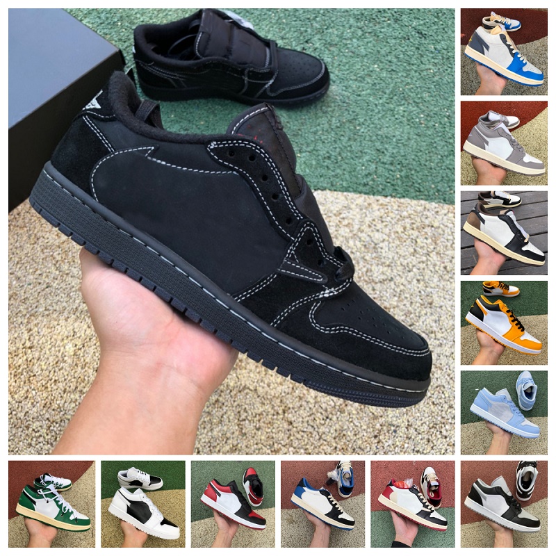 Jumpman 1 Low Basketball shoes Men Women Fragment Travis Scotts Black Phantom Taxi Shadow designer University Blue UNC Panda Black Bred Toe, F012
Jumpman 1 Low Basketball shoes Men Women Fragment Travis Scotts Black Phantom Taxi Shadow designer University Blue UNC Panda Black Bred Toe, F012
