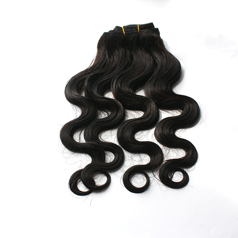 Body wave Clip In Human Hair Extensions Brazilian Natural Black Color Remy Hair 120G 8 Pieces/set Clips Ins free express