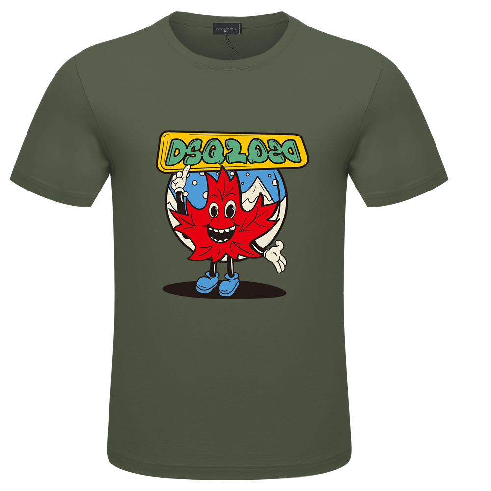 dsq cotton twill fabric Summer short sleeved T-shirt Men' English Cartoon Print Casual Round Neck Pullover Top Youth Versatile, Army green
dsq cotton twill fabric Summer short sleeved T-shirt Men' English Cartoon Print Casual Round Neck Pullover Top Youth Versatile, Army green