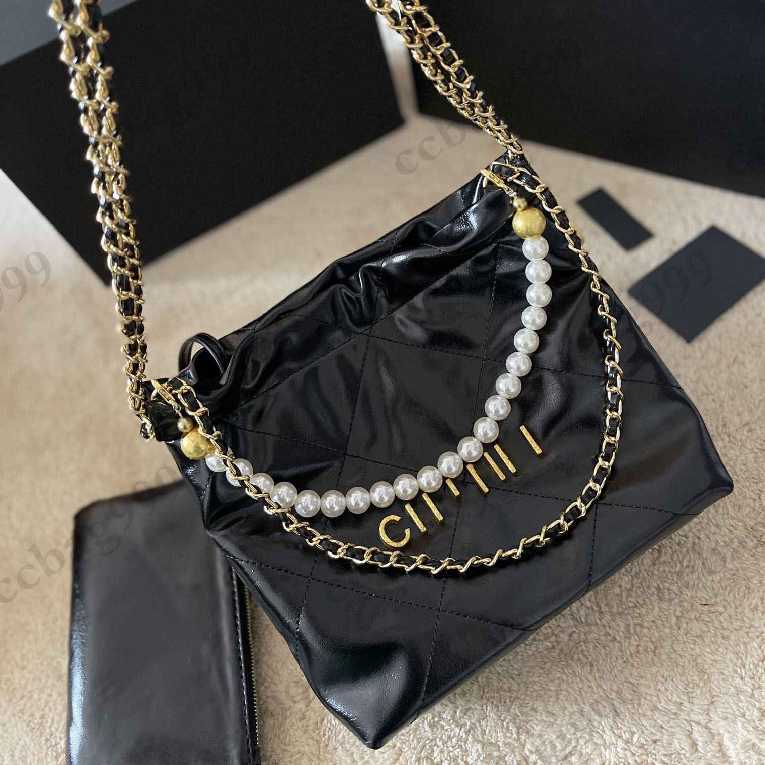 Womens Shopping Totes Bags With Beads Chains Real Calfskin Diamond Quilted Gold Hardware Leather Crossbody Mini Wallets Designer Large Capacity Handbags 20CM, Box
Womens Shopping Totes Bags With Beads Chains Real Calfskin Diamond Quilted Gold Hardware Leather Crossbody Mini Wallets Designer Large Capacity Handbags 20CM, Box