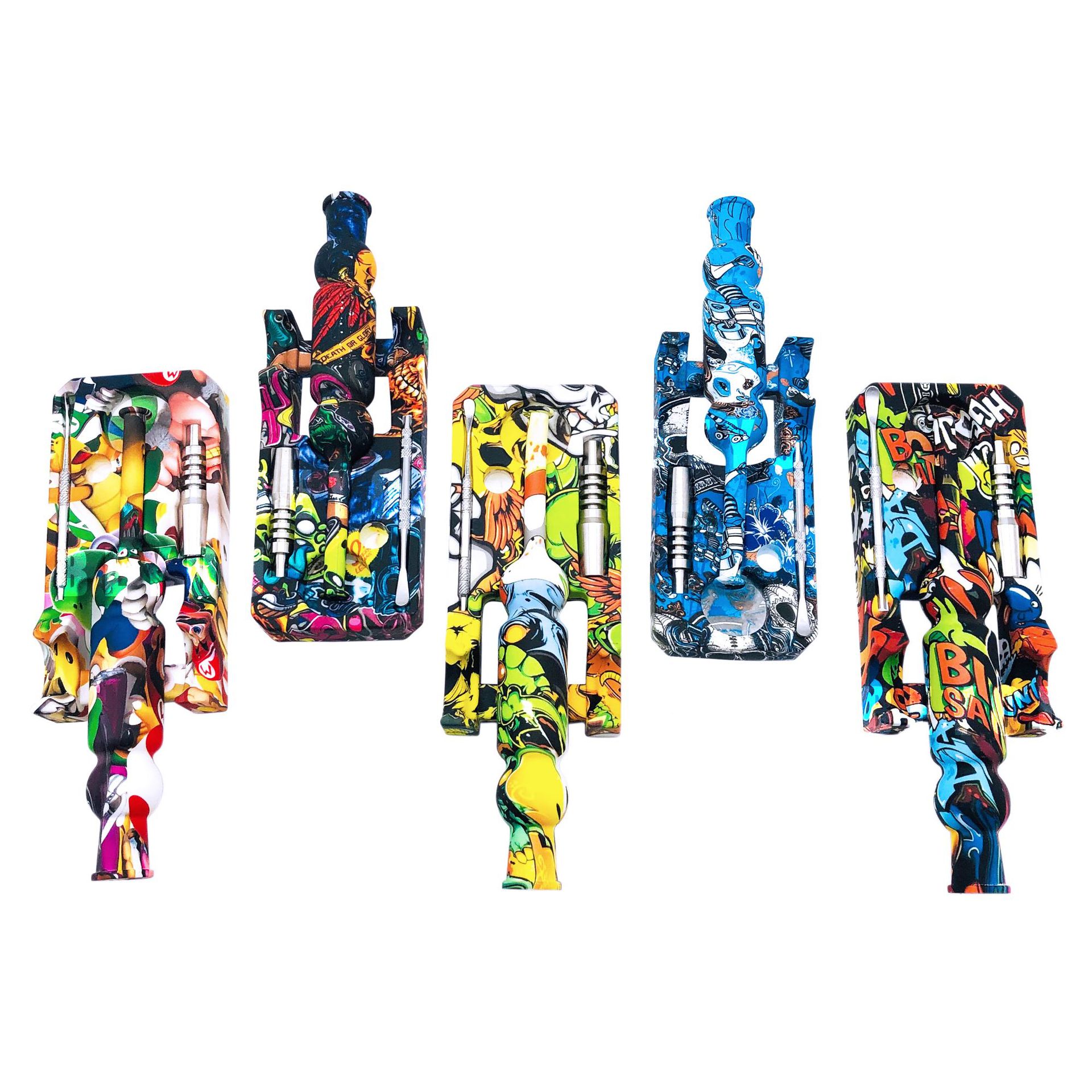 Smoking Pipes silicione Nector collector Personality Multi-color Slub Silicone Titanium Nail Pipe with lid Sil smoking set
Smoking Pipes silicione Nector collector Personality Multi-color Slub Silicone Titanium Nail Pipe with lid Sil smoking set