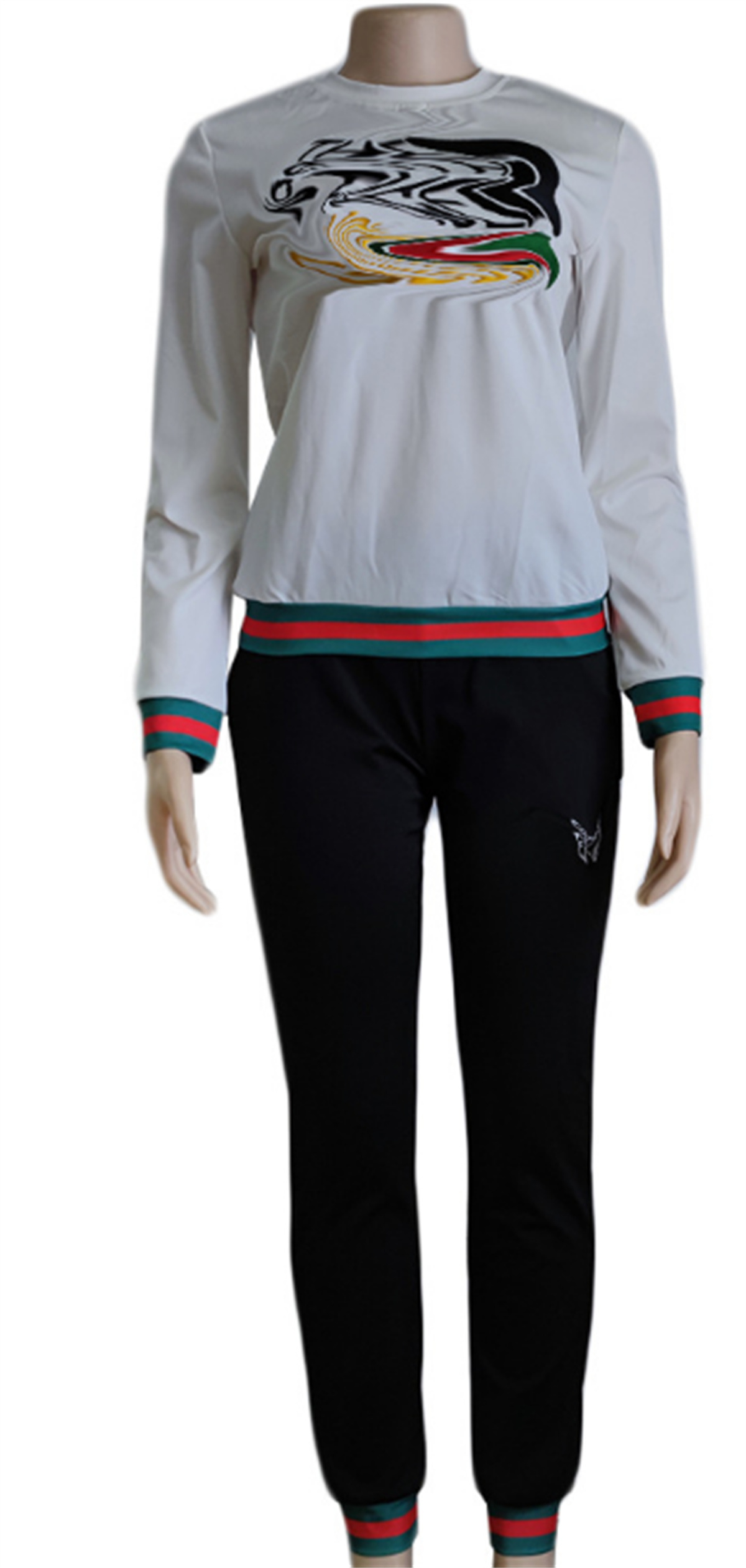 Women Tracksuits Long Sleeve Stitching Hoodie Top Trousers Outfits Ladies 2 Piece Sets Sportsuit Casual Sweatershirt Clothing Hoodies Trouse Sportwear