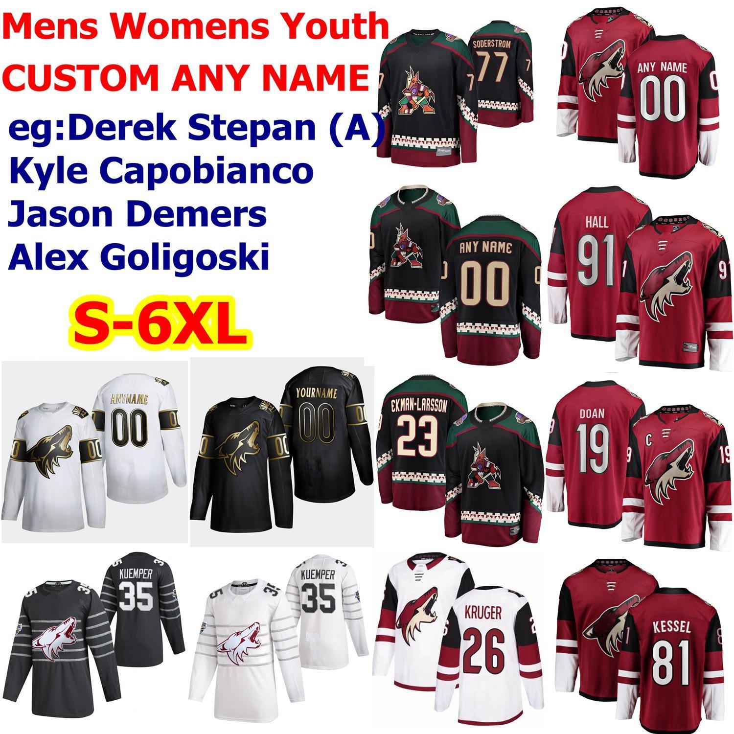 S-6XL All Star Arizona Coyote Hockey Jerseys 13 Vinnie Hinostroza Oesterle 67 Lawson Crouse Kyle Capobianco Carl Soderberg Custom Stitched, Womens black golden edition
S-6XL All Star Arizona Coyote Hockey Jerseys 13 Vinnie Hinostroza Oesterle 67 Lawson Crouse Kyle Capobianco Carl Soderberg Custom Stitched, Womens black golden edition
