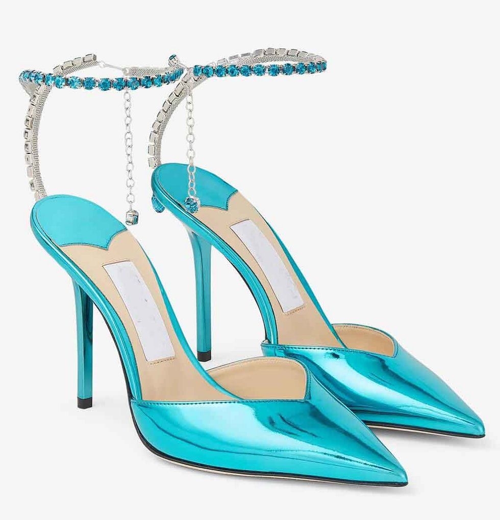 Fashion Women Pumps Sandals London SAEDA Luxury Summer Pointed Toes Crystal Ankle Chain Suede Designer Italy Bride Wedding Party Sandal High Heels EU 35-43
Fashion Women Pumps Sandals London SAEDA Luxury Summer Pointed Toes Crystal Ankle Chain Suede Designer Italy Bride Wedding Party Sandal High Heels EU 35-43