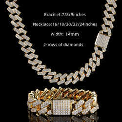 Stock Iced Out Vvs Bracelet Sier Bg Moissanite Dia Cuban k Chain Hip Hop Men Jewelry Necklace