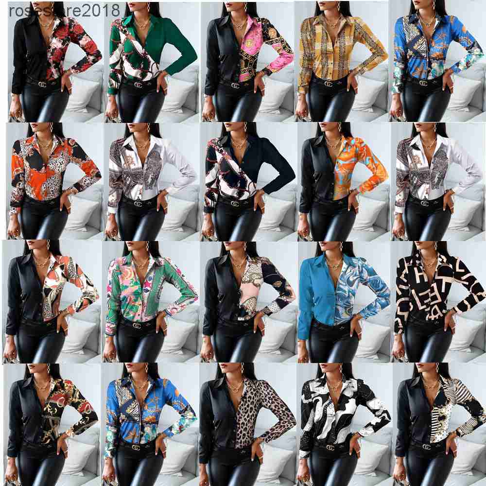 Women Lapel Neck Autumn Winter Color contrast Printed Blouse Floral Blouses New Autumn Fashion Designer Shirts Tops Long Sleeved Shirt 20 colors, #10
Women Lapel Neck Autumn Winter Color contrast Printed Blouse Floral Blouses New Autumn Fashion Designer Shirts Tops Long Sleeved Shirt 20 colors, #10