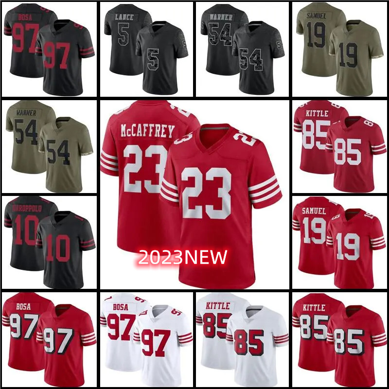 Deebo Samuel George Kittle Custom Football Jersey 97 Nick Bosa 54 Fred Warner Brandon Aiyuk Talanoa Hufanga Kyle Juszczyk Brock McCaffrey Garoppolo McCaffrey, 2023
Deebo Samuel George Kittle Custom Football Jersey 97 Nick Bosa 54 Fred Warner Brandon Aiyuk Talanoa Hufanga Kyle Juszczyk Brock McCaffrey Garoppolo McCaffrey, 2023
