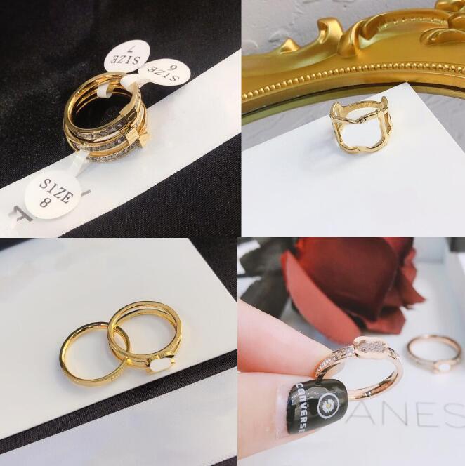 20style Fashion Designer Rings 18K Gold Plated Stainless Steel Ring Luxury Women Love Wedding Jewelry Accessories Gift Size 6 7 8
20style Fashion Designer Rings 18K Gold Plated Stainless Steel Ring Luxury Women Love Wedding Jewelry Accessories Gift Size 6 7 8