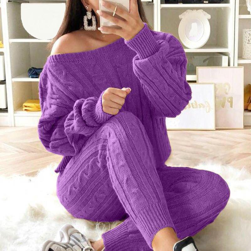Women' Tracksuits Women Set 2022 Ladies Casual Solid Off Shoulder Cable Knitted Winter Warm Long Sleeve 2PC Loungewear Suit Outfits, Pink
Women' Tracksuits Women Set 2022 Ladies Casual Solid Off Shoulder Cable Knitted Winter Warm Long Sleeve 2PC Loungewear Suit Outfits, Pink