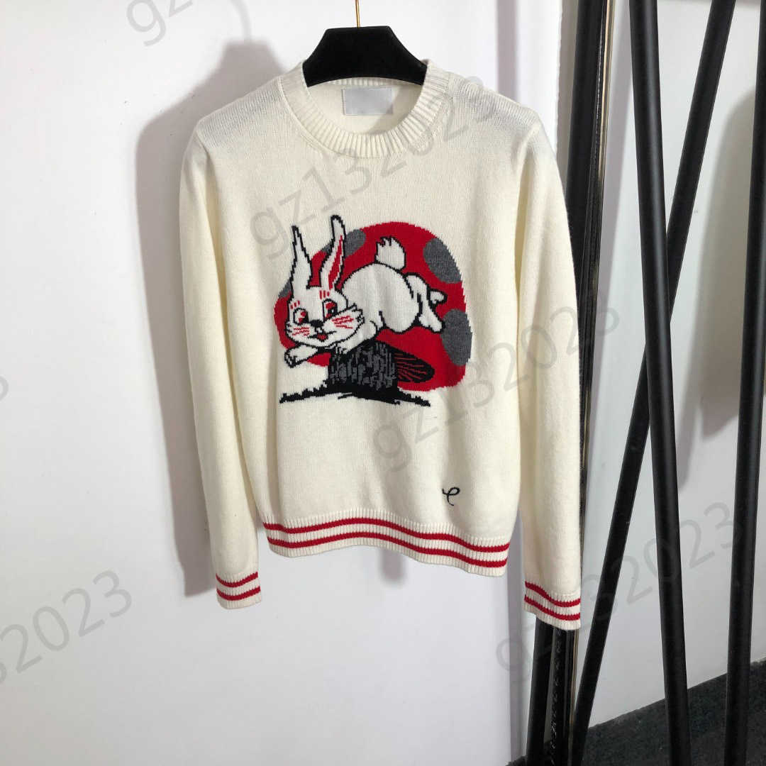 Womens Sweaters White Rabbit Embroidery Long Sleeve Pure Cashmere Knit Sweater Thread Round Neck Joker Pullover Knitwear Fashion Brand Women Apparel 2 Colors
Womens Sweaters White Rabbit Embroidery Long Sleeve Pure Cashmere Knit Sweater Thread Round Neck Joker Pullover Knitwear Fashion Brand Women Apparel 2 Colors