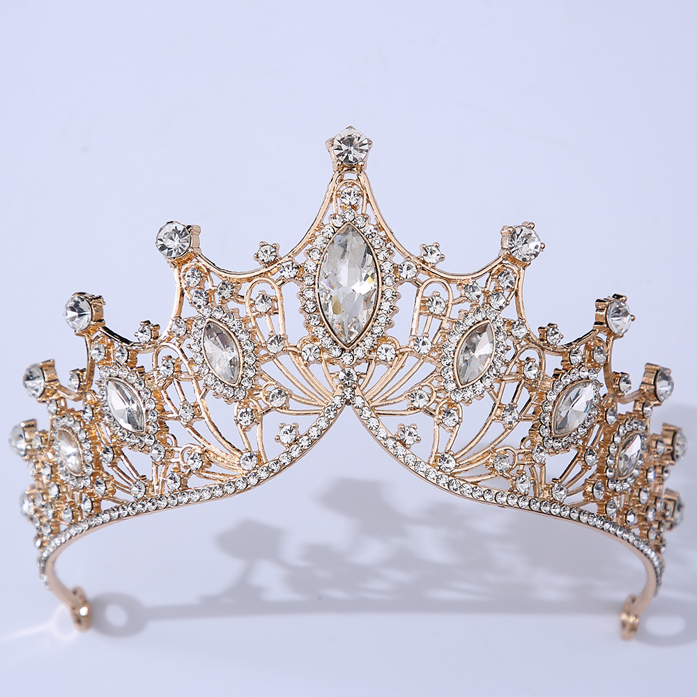 Wedding Crown Bridal Headpieces Gold Silver Black Color Rhinestone Crystals Diadem Queen Crowns Princess Tiaras Wedding Hair Jewelry