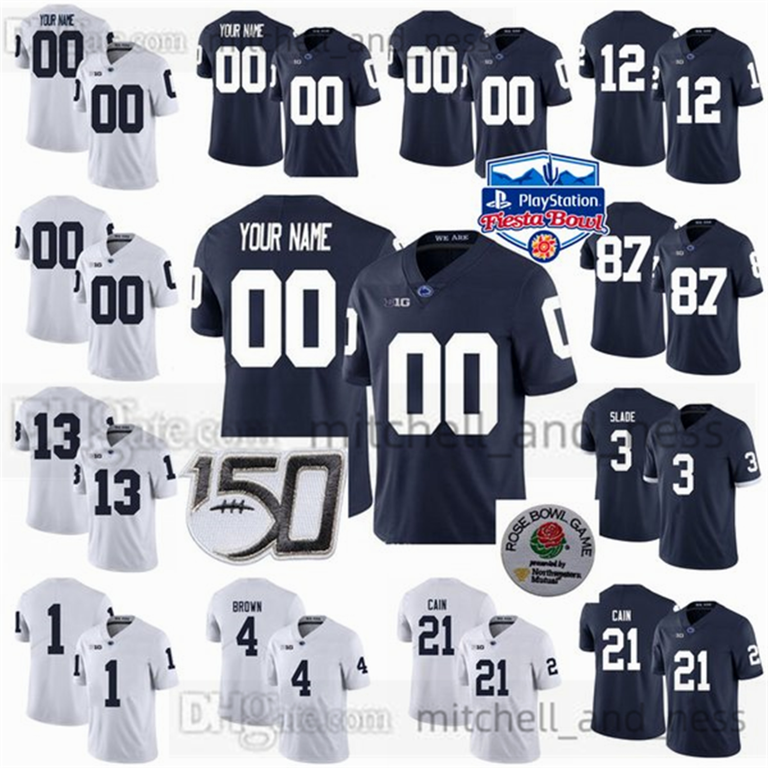 Custom S-6XL NCAA Penn State Nittany Football Jersey 1 KJ Hamler 2 Marcus Allen 3 Parker Washington 9 Trace McSorley 11 Micah Parsons 24 Miles Sanders men Youth women