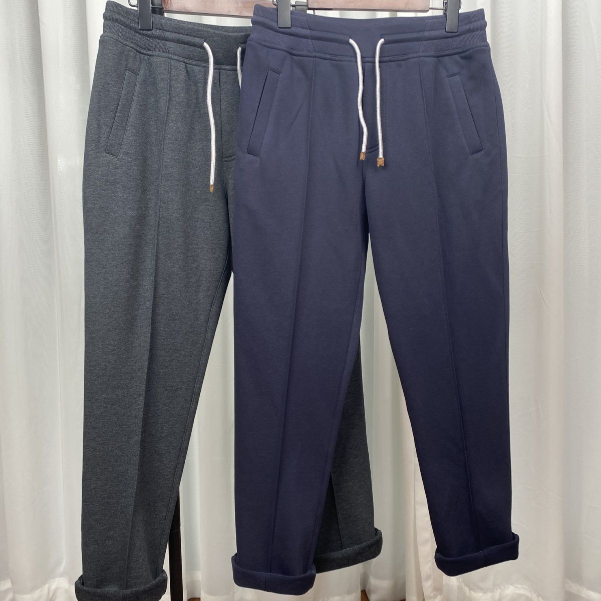 Mens Pants Autumn and Winter Brunello High-grade Knitted Cotton Casual Drawstring Sweatpants Cucinelli, Gray
Mens Pants Autumn and Winter Brunello High-grade Knitted Cotton Casual Drawstring Sweatpants Cucinelli, Gray