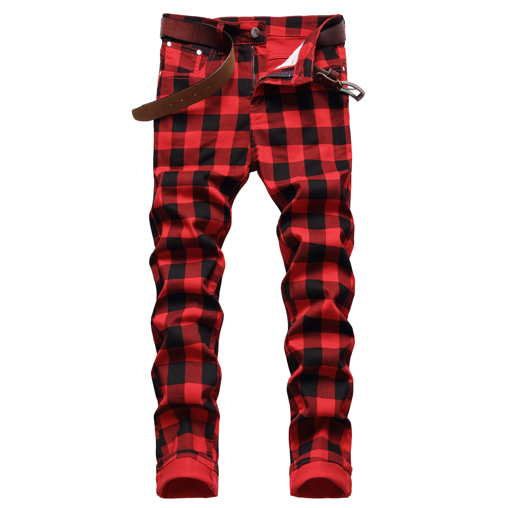 Men's Jeans Men Red… - image