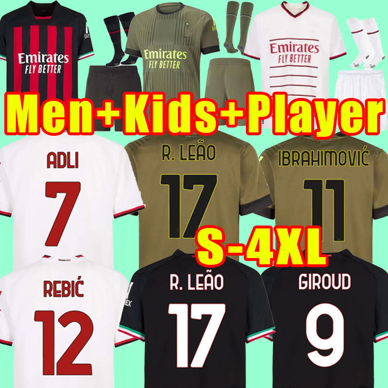 Fans Player version IBRAHIMOVIC 22 23 soccer jerseyS AC MILANS GIROUD R. LEAO BENNACER KESSIE ROMAGNOLI CALHANOGLU TONALI REBIC 2022 2023 Men kids full kits 3XL 4XL, Away
Fans Player version IBRAHIMOVIC 22 23 soccer jerseyS AC MILANS GIROUD R. LEAO BENNACER KESSIE ROMAGNOLI CALHANOGLU TONALI REBIC 2022 2023 Men kids full kits 3XL 4XL, Away