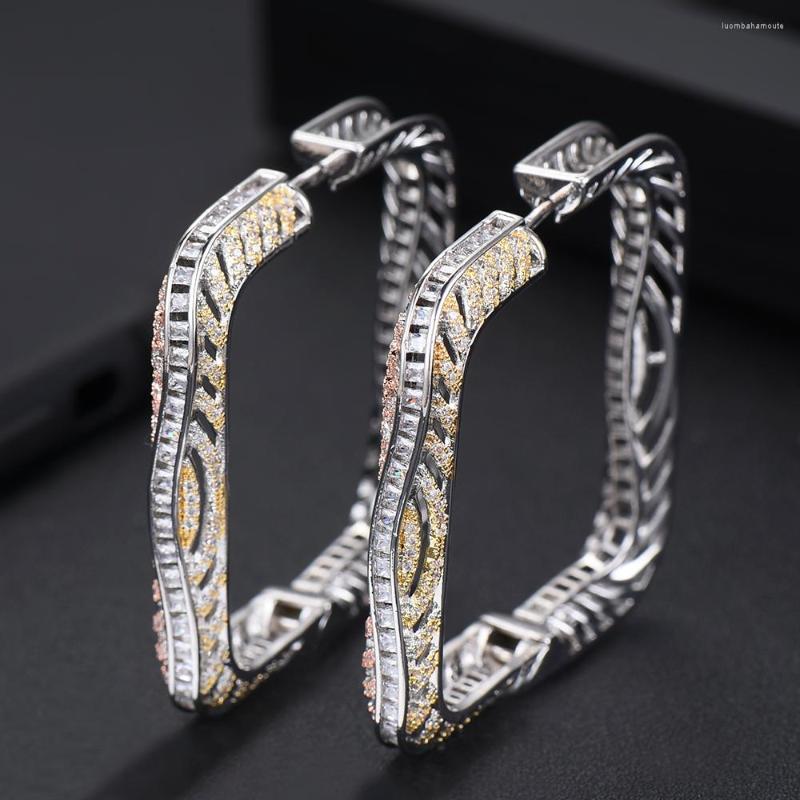 Hoop Earrings LARRAURI 3tone Cubic Zircon Statement Big Trendy Luxury Square Wedding DUBAI Bridal For Women 2022
Hoop Earrings LARRAURI 3tone Cubic Zircon Statement Big Trendy Luxury Square Wedding DUBAI Bridal For Women 2022