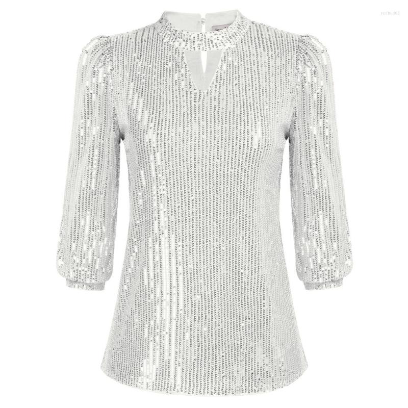 Women' T Shirts Women Sequined Top 3/4 Sleeve T-shirts Party Club Wear Shiny Clothes Stage Performance Costume Female Front Hollow Out, Black
Women' T Shirts Women Sequined Top 3/4 Sleeve T-shirts Party Club Wear Shiny Clothes Stage Performance Costume Female Front Hollow Out, Black