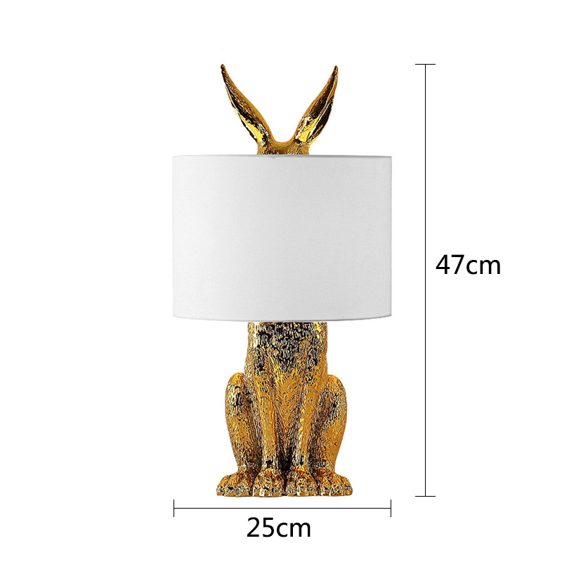 Elegant Rabbit Mask Resin Table Lamp Ideal for Bedroom, Study, and Dining Room Decoration