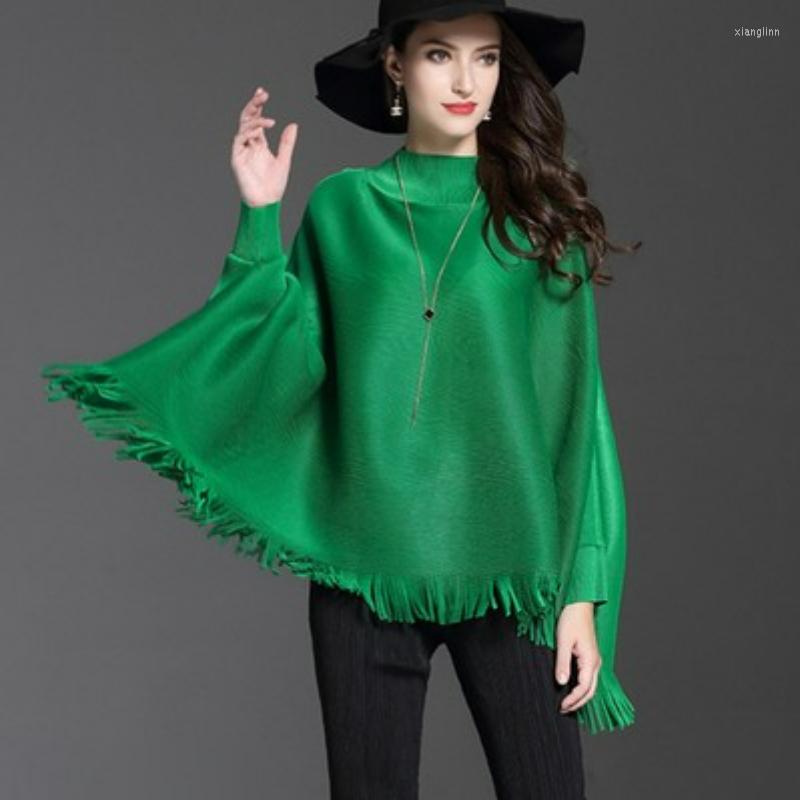 Women's T Shirts Miyake Pleated T-shirt Spring And Autumn 2022 Tassel Loose Fashion Cape Top Women's Solid High Neck Versatile Wear, Green
Women's T Shirts Miyake Pleated T-shirt Spring And Autumn 2022 Tassel Loose Fashion Cape Top Women's Solid High Neck Versatile Wear, Green