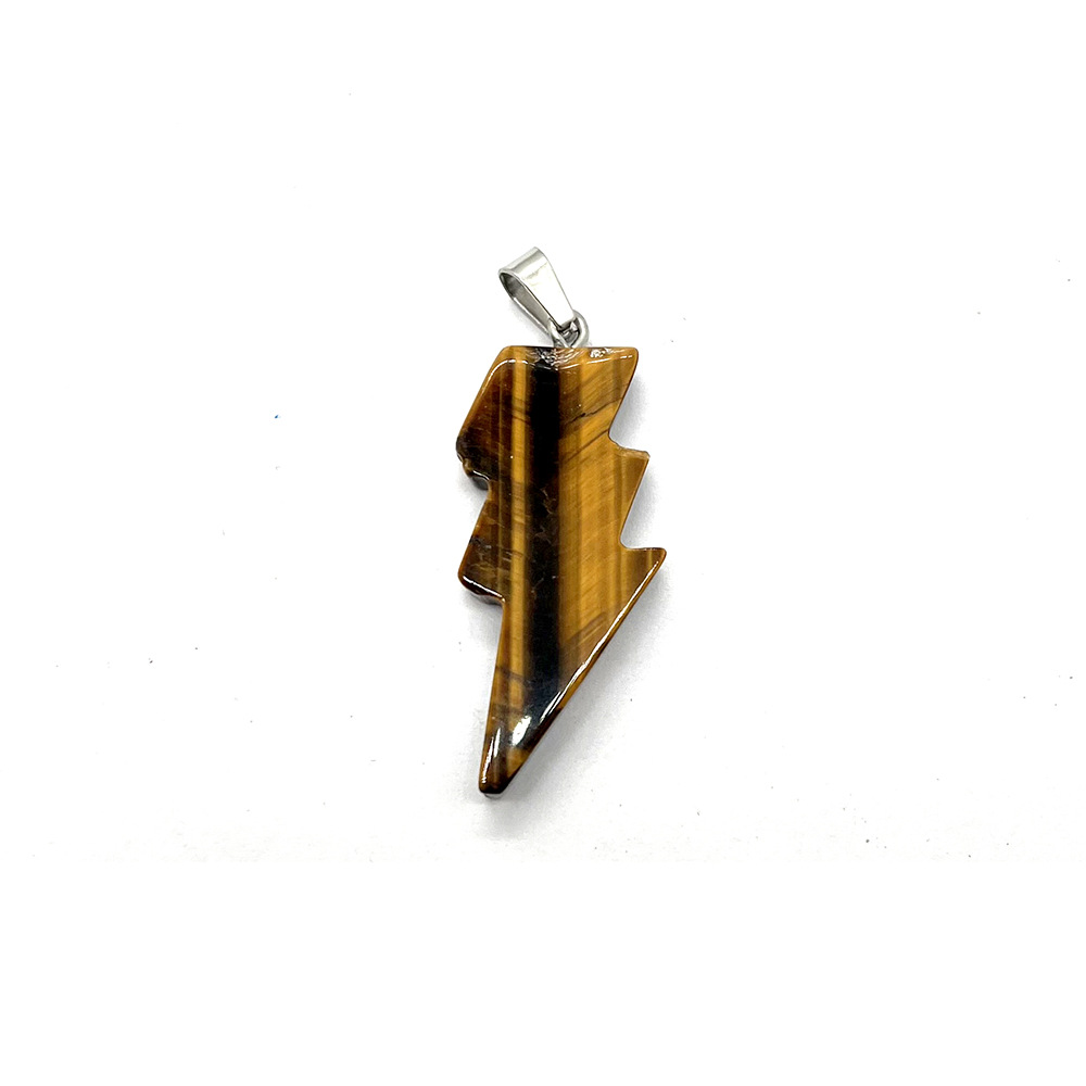 Natural Stone Lightning Shape Pendant Charms Reiki Healing Quartz Crystal Pendants For Necklaces Jewelry Making