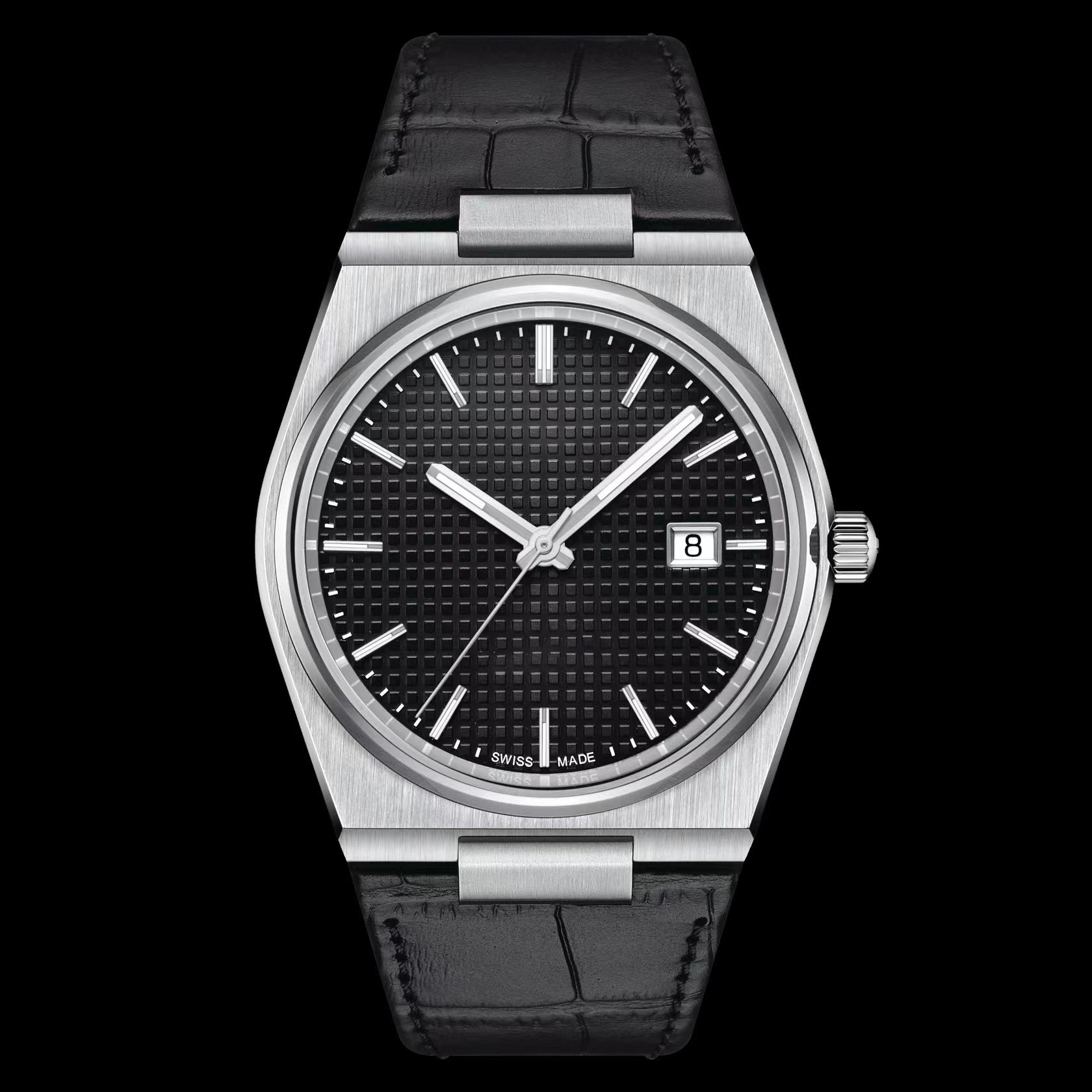 Classic men's quartz watch Stainless steel 40mm automatic calendar display cowhide strap black wristwatch
Classic men's quartz watch Stainless steel 40mm automatic calendar display cowhide strap black wristwatch