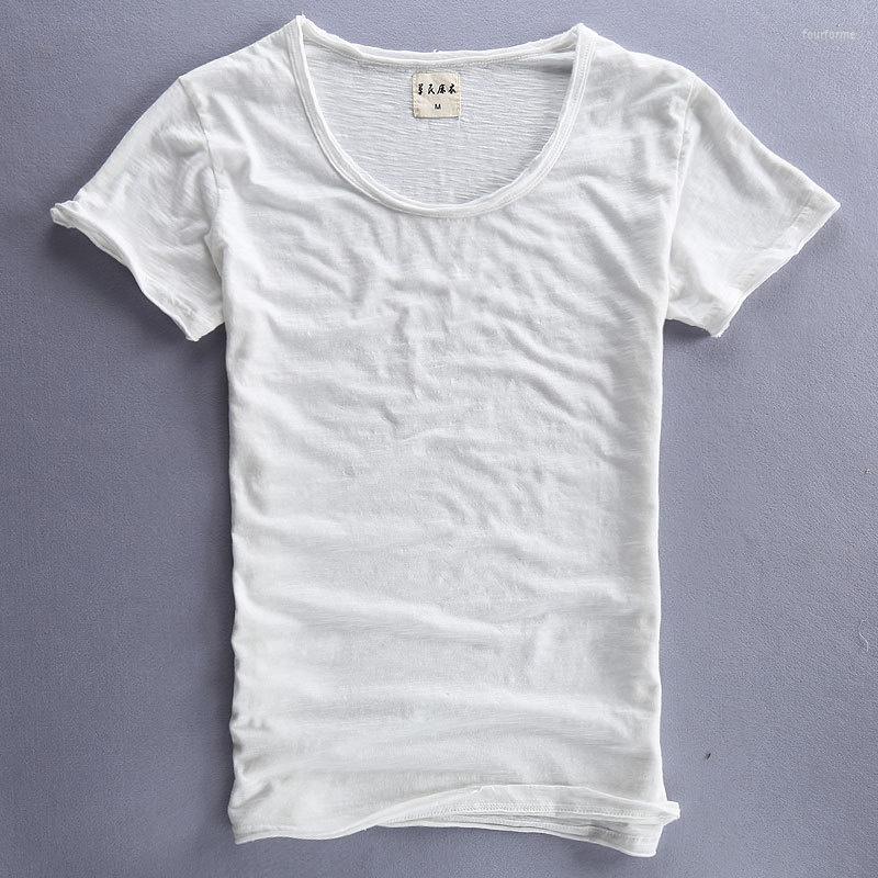 Men's T Shirts Summer Men Solid Color Linen Cotton Male V-neck Short Sleeve Casual Light Breathable Shirt