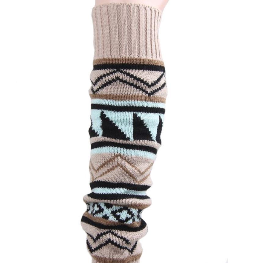 Women Boho Knitted Boot Gaiters Socks Vintage Knit Cable Long Leg Warmers Footless Thigh Highs Winter Stocking Thick Warm Cuffs