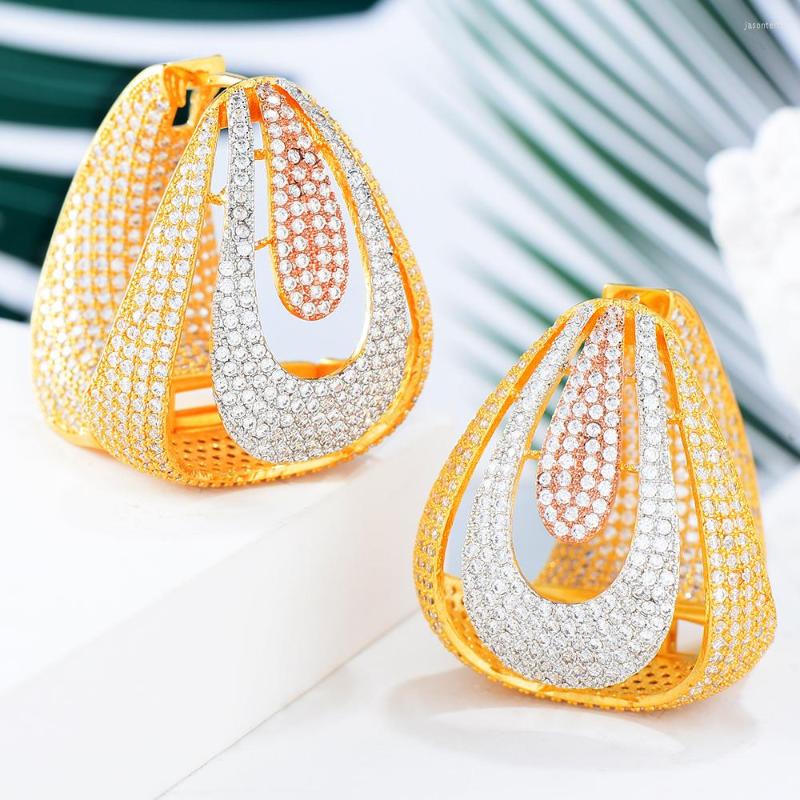 Hoop Earrings GODKI Flashing Glowing Shiny Trendy Circle Dangle Original Design Boucle D'oreille 2022