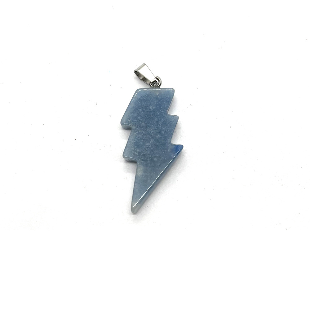 Natural Stone Lightning Shape Pendant Charms Reiki Healing Quartz Crystal Pendants For Necklaces Jewelry Making