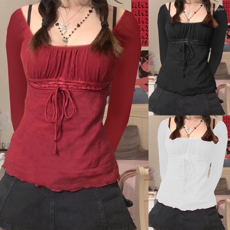 Women's T Shirts Mesh Lace Shirt Long Sleeve Top Sexy Girl Bow Cinched Waist Crop Tops Women Off Shoulder Solid Y2k Camisole 2022 Pullover, Red
Women's T Shirts Mesh Lace Shirt Long Sleeve Top Sexy Girl Bow Cinched Waist Crop Tops Women Off Shoulder Solid Y2k Camisole 2022 Pullover, Red