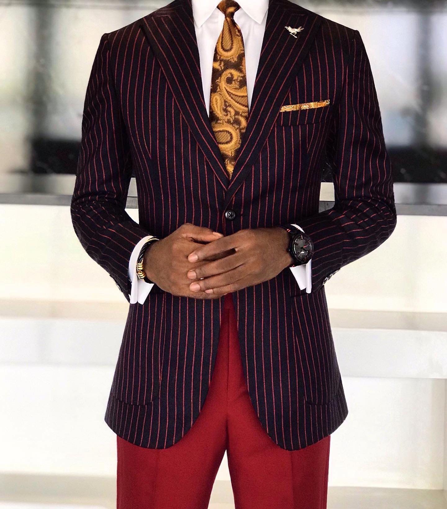 Vertical Stripes Groomsmen Wedding Tuxedos Slim Fit Mens Suits 2 Pieces Sets Blazers Peaked Lapel Formal Suit With Jacket And Pants