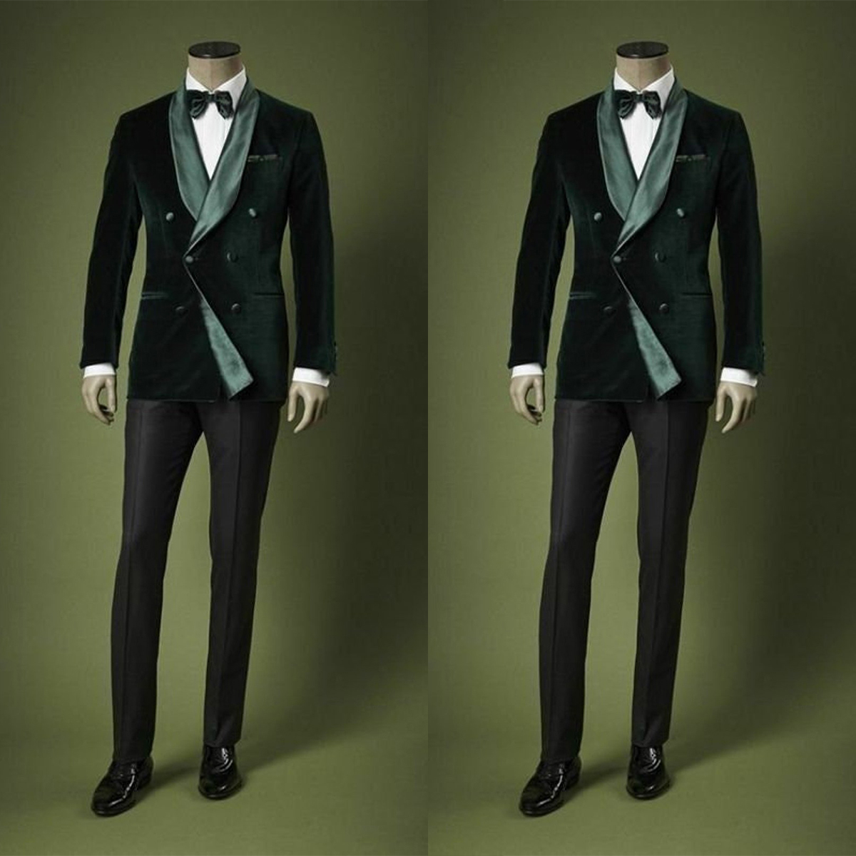 Two Pieces Wedding Tuxedos Men Suits Modern Formal Slim Double Breasted Customized Fit Notched Lapel Three Outer Pockets Business Coat and Pants
