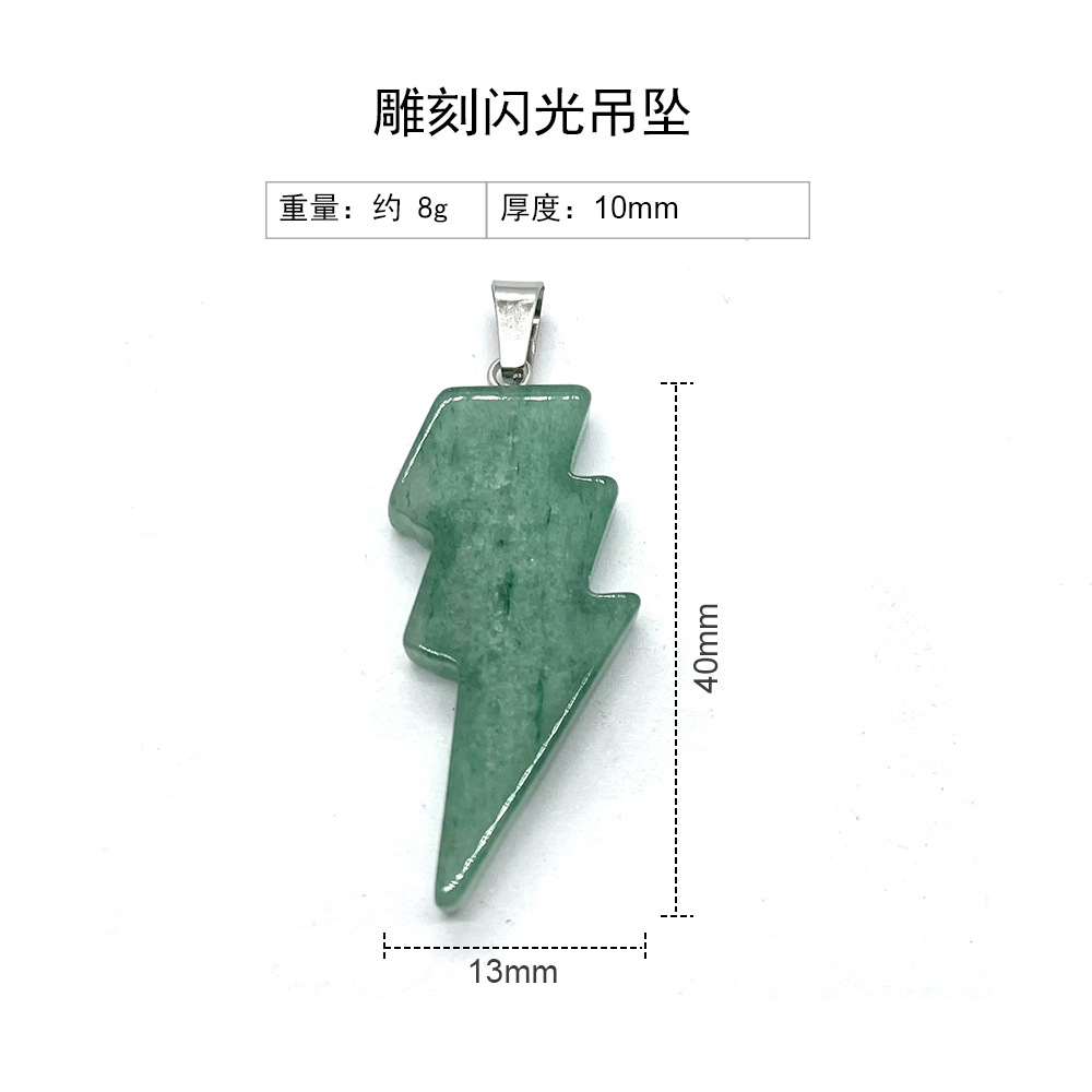Natural Stone Lightning Shape Pendant Charms Reiki Healing Quartz Crystal Pendants For Necklaces Jewelry Making