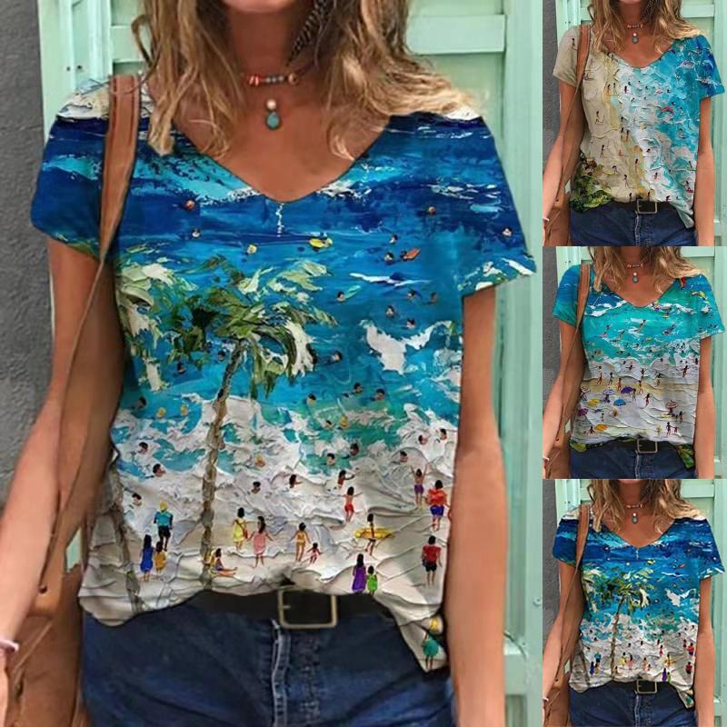 Women's T Shirts Womens Lightweight Long Sleeve Shirt Short Tops Women T-Shirt Size Blouse Tee Printed V-Neck Lady Summer, Blue
Women's T Shirts Womens Lightweight Long Sleeve Shirt Short Tops Women T-Shirt Size Blouse Tee Printed V-Neck Lady Summer, Blue