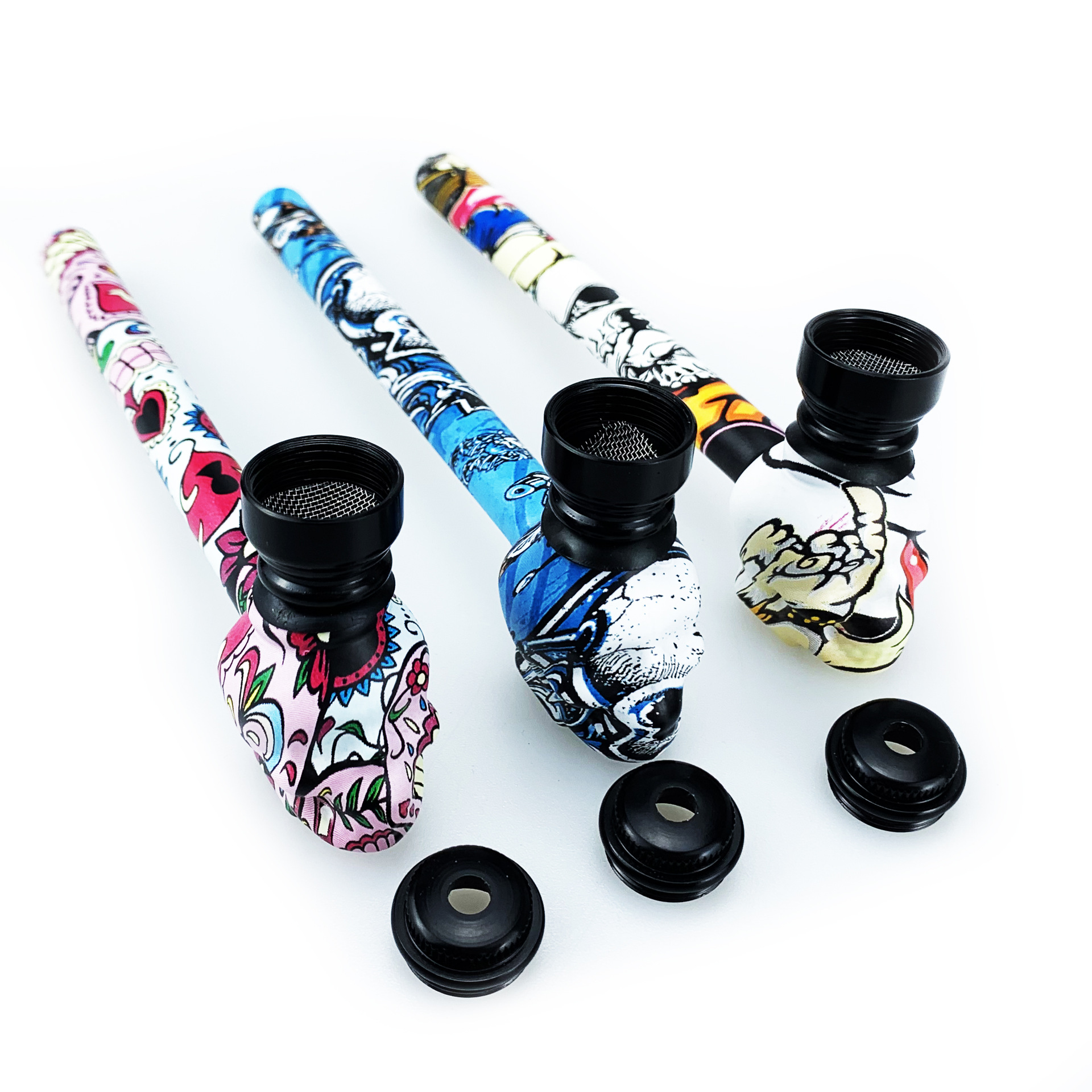 Smoking Silicone Pipes Water Transfer Printed Color Metal pipe Skull Glass Pipe removable for wholesale
Smoking Silicone Pipes Water Transfer Printed Color Metal pipe Skull Glass Pipe removable for wholesale