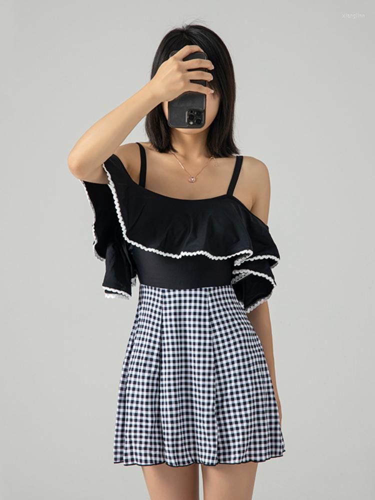 Women's Swimwear Plaid Ladies Korea 2022 Off Shoulder Swimsuits One-piece Spring Swim Dress Explosion Korean Swimsuit Women, Black
Women's Swimwear Plaid Ladies Korea 2022 Off Shoulder Swimsuits One-piece Spring Swim Dress Explosion Korean Swimsuit Women, Black