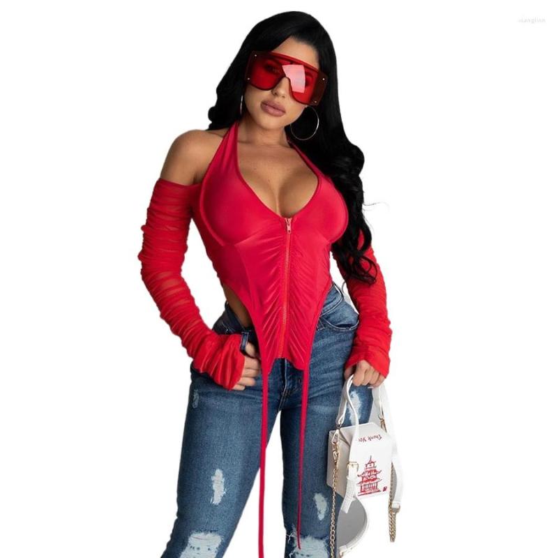 Women' T Shirts Spirng Zipper Ruched Mesh Sexy Halter Tops Women DE T-Shirt Fall Fashion Long Sleeve Backless V Neck Asymmetrical Skinny, Black
Women' T Shirts Spirng Zipper Ruched Mesh Sexy Halter Tops Women DE T-Shirt Fall Fashion Long Sleeve Backless V Neck Asymmetrical Skinny, Black