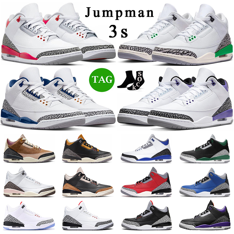 

Jordens 3 Basketball Shoes Jumpman 3s Retro Lucky Pine Green Fire Red Slim Shady Rust Pink Wizards Archaeo Brown Dark Iris Racer Blue Jth Tinker Jorda J3 Mens Sneakers, 31