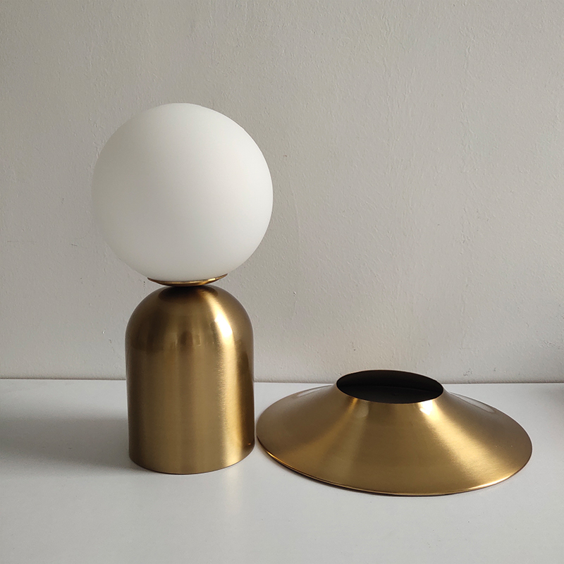 Elegant Nordic Glass Ball LED Table Lamp Durable Metal Design for Living Rooms, Bedrooms, and Studies