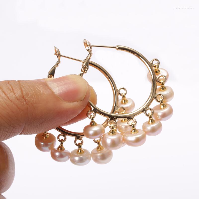 Hoop Earrings Multiple Natural White Freshwater Pearl Beads Chandelier Pendant Charm Big Hollow Gold Earring For Woman Daily Jewelry 
Hoop Earrings Multiple Natural White Freshwater Pearl Beads Chandelier Pendant Charm Big Hollow Gold Earring For Woman Daily Jewelry