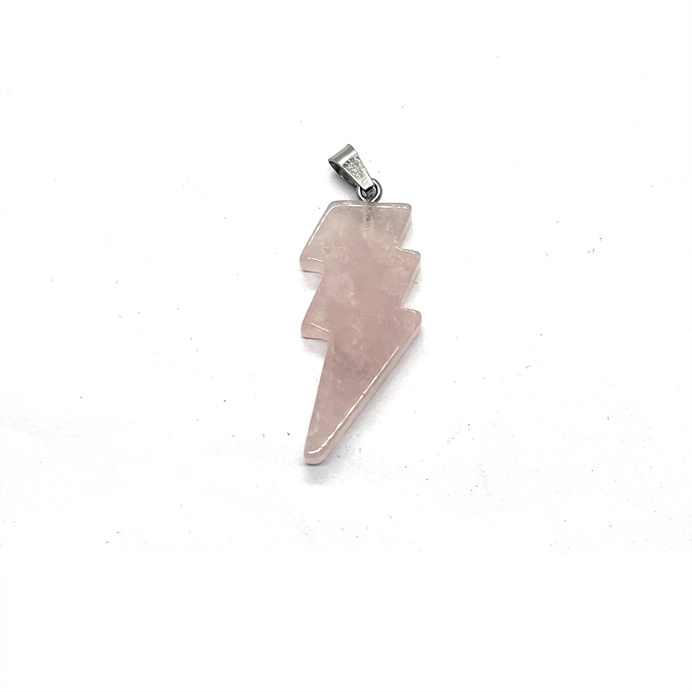 Natural Stone Lightning Shape Pendant Charms Reiki Healing Quartz Crystal Pendants For Necklaces Jewelry Making