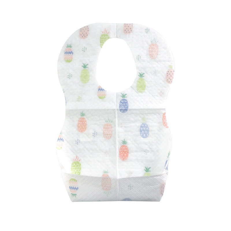 Baby Disposable Bibs Non-Woven Fabric Toddler Feeding Bib Print Paper Saliva Apron Portable Burp Cloths Convenient