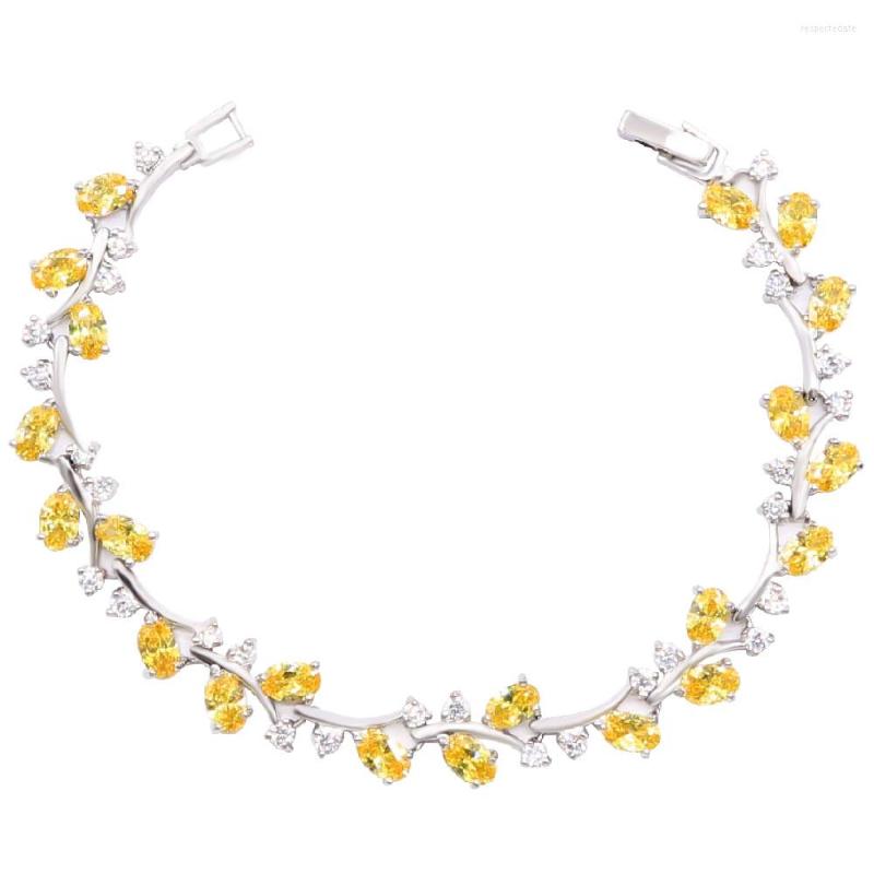 Link Bracelets Yellow Zircon Green Zirconia 925 Stamp Dubai Bracelet For Women Birthday Daily Jewelry
Link Bracelets Yellow Zircon Green Zirconia 925 Stamp Dubai Bracelet For Women Birthday Daily Jewelry
